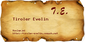 Tiroler Evelin névjegykártya